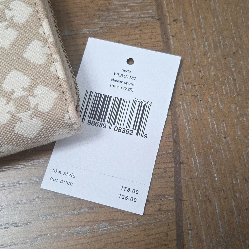 Kate Spade Classic Spade Zip Around Wallet, NWT